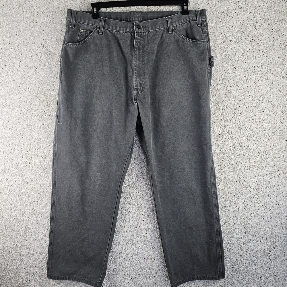 Dickies Carpenter Pants Men's Size‎ 42x30 Gray Canvas  Workwear Baggy Loose